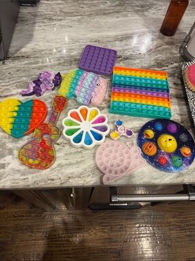 Assorted Kids Pop-It Sensory Fidget Toy Bundle - Multicolor